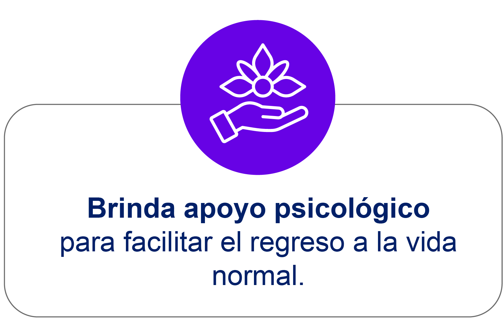 Brinda apoyo psicológico para facilitar el regreso a la vida normal